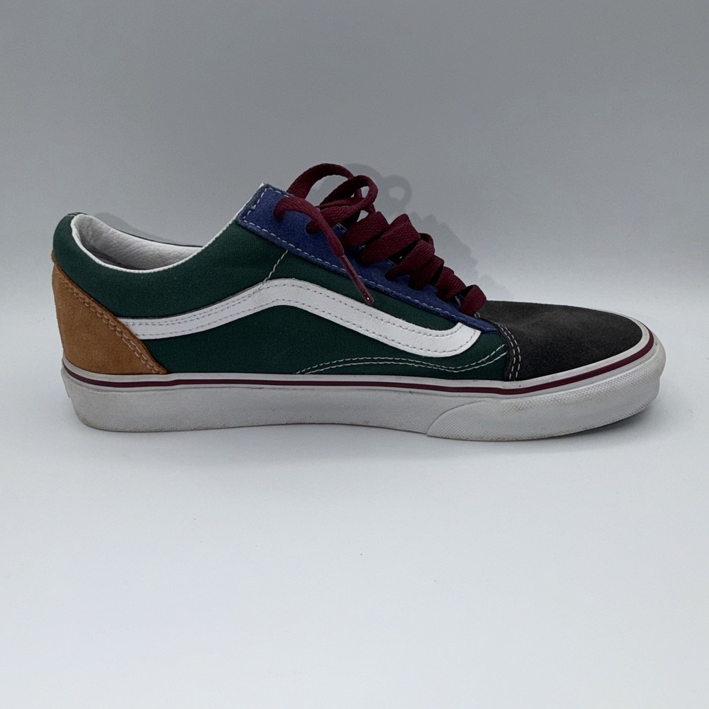 Vans Old Skool Sneakers Mens Size 9 Womens 10 Black Green Brown Suede VN0ABW2448
